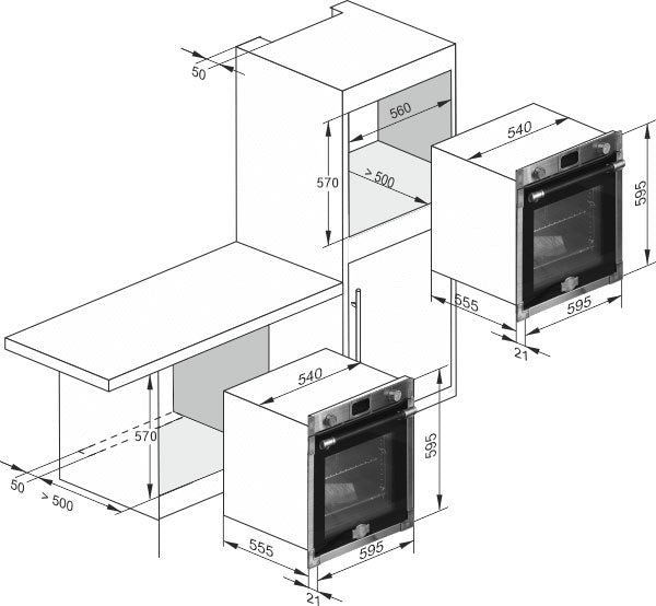 Empire 60cm Electric Oven (Black Silver)