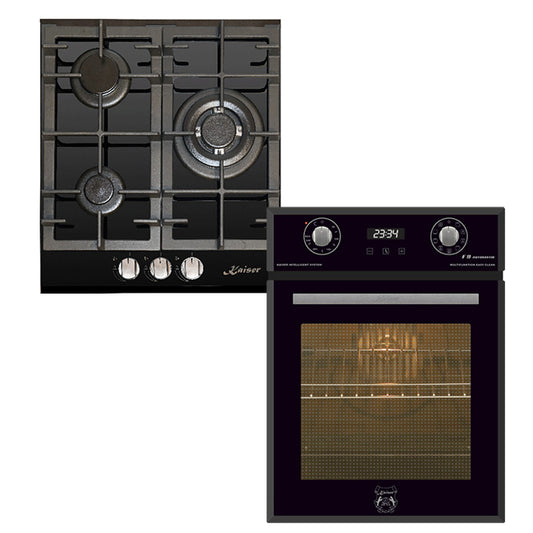 Grand Chef 45cm Electric Oven & 45cm Gas Hob (Black)