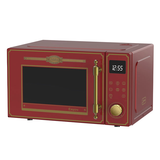 Empire 60cm Electric Oven & 900W Microwave (Bordeaux Red)
