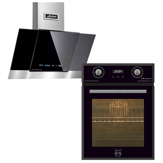Grand Chef 45cm Electric Oven & 60cm Cooker Hood (Black)
