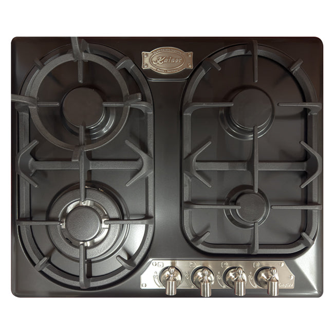 Empire 4 Burner Gas Hob & 60cm Cooker Hood Bundle (Black Silver)