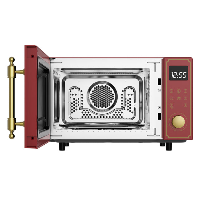 Empire 60cm Electric Oven & 900W Microwave (Bordeaux Red)