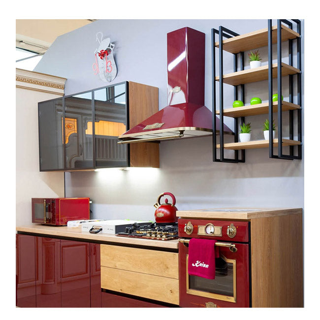 Empire Induction Range Cooker & 90cm Cooker Hood Bundle (Bordeaux Red)