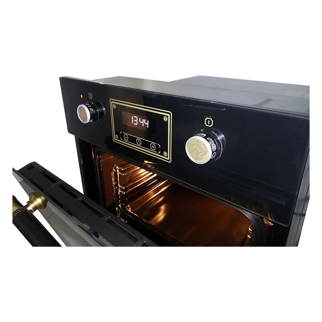 Art Deco 45cm Electric Oven & 58cm Free Zone induction Hob (Black)