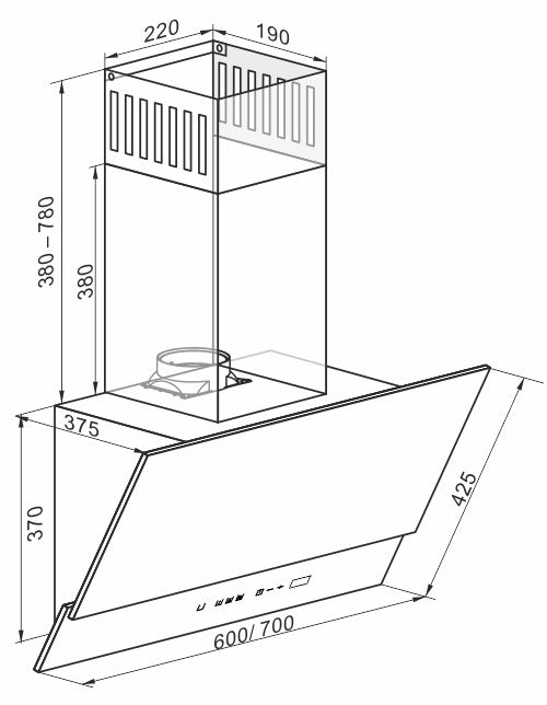 Avantgarde Pro 60cm Cooker Hood