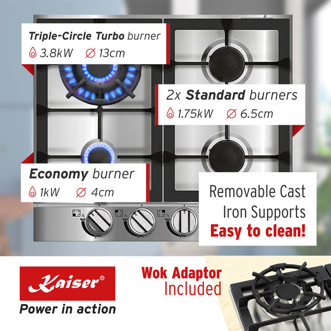 Grand Chef Gas Oven & 4 Burner Gas Hob Bundle (Stainless Steel)
