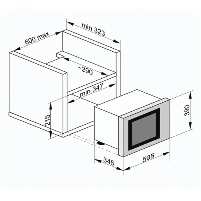 Avantgarde Pro Built In 900W Microwave Oven (Stainless Steel)