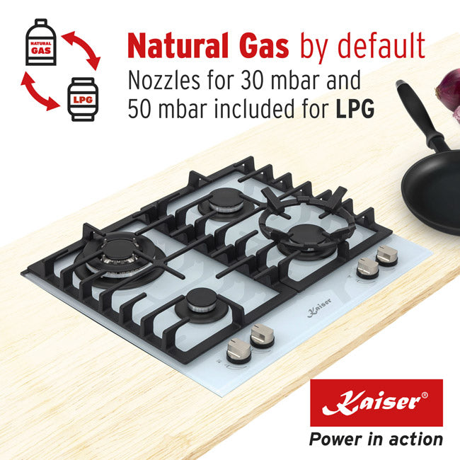 Grand Chef Gas Oven & 4 Burner Gas Hob Bundle White