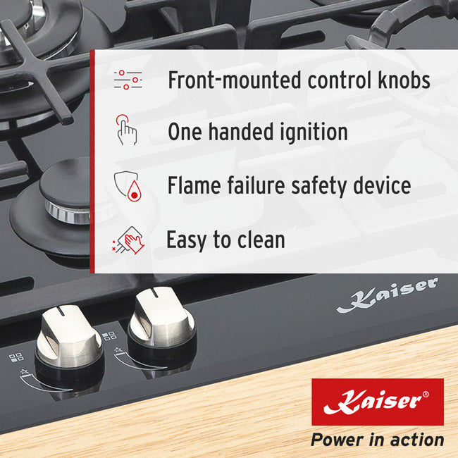 Grand Chef Gas Oven & 4 Burner Gas Hob Black Bundle