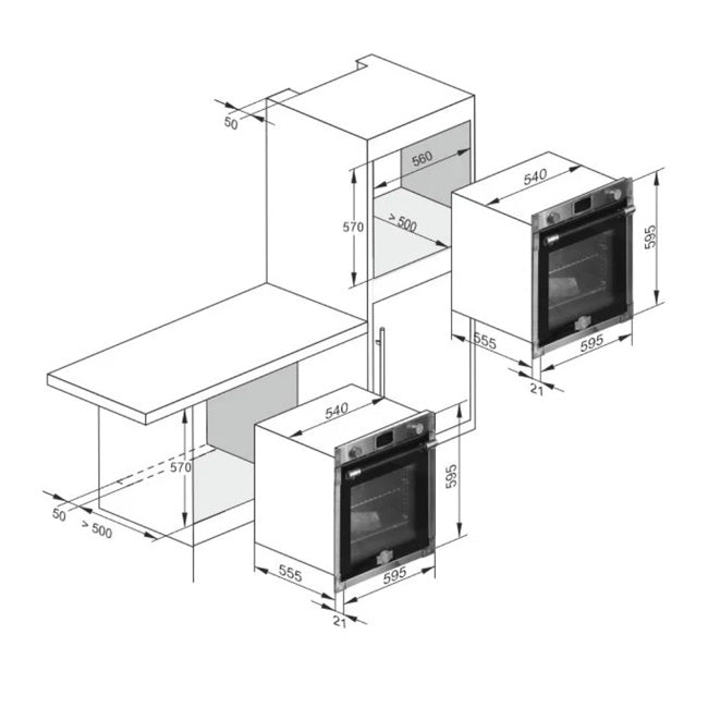 Art Deco Electric Oven & Induction Hob Bundle (Ivory)