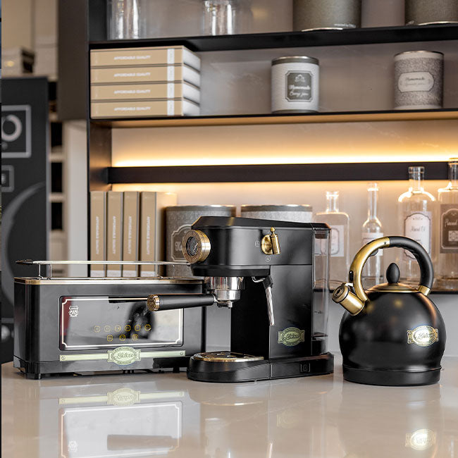 Empire 900W Microwave & 2 Slice Toaster Bundle (Black)