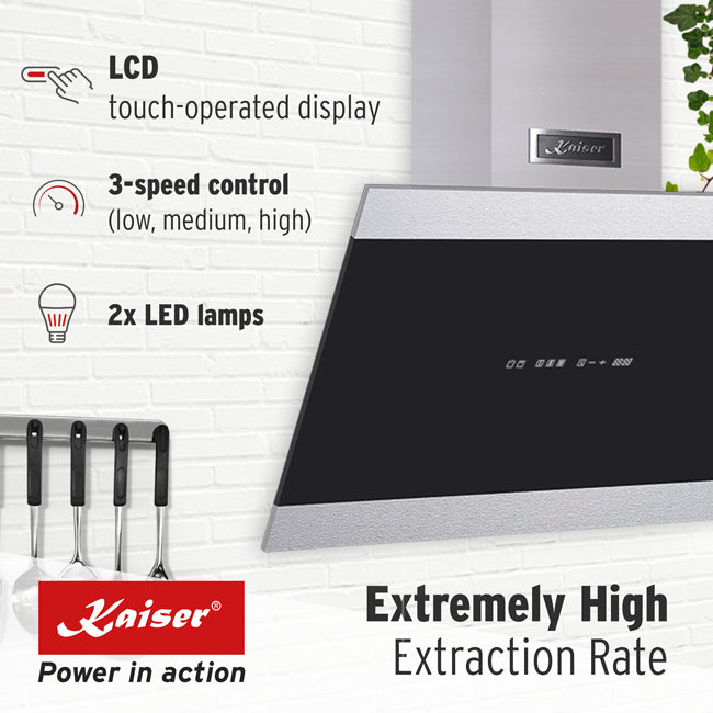 Grand Chef Gas Oven & 70cm Pro Eco Cooker Hood (Black)