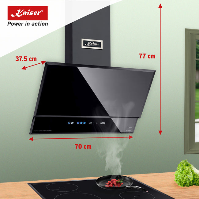 Grand Chef Gas Oven & 70cm Pro Cooker Hood (Black)