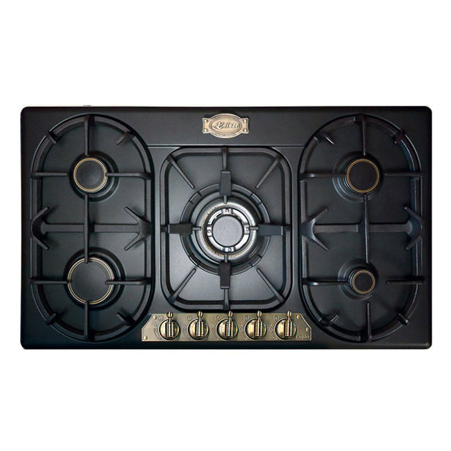 Empire Electric Oven & 5 Burner Enamel Gas Hob Bundle (Black)