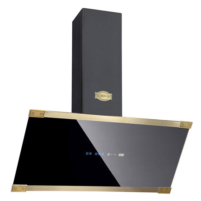 Art Deco 90cm Chimney Cooker Hood (Black)