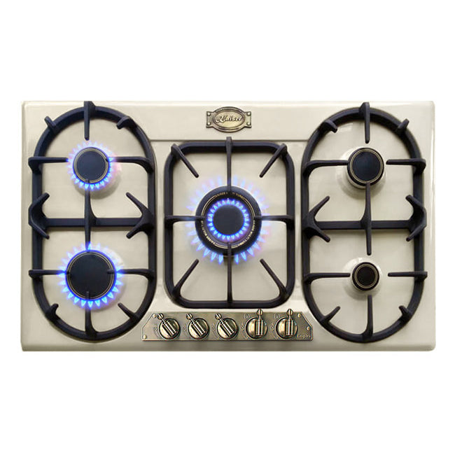 Empire 5 Burner Gas Hob & Chimney Cooker Hood Bundle (Ivory)