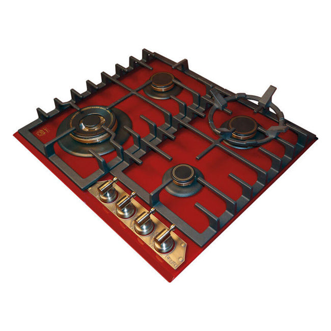 Empire Electric Oven & 4 Burner Gas Hob Bundle (Bordeaux Red)