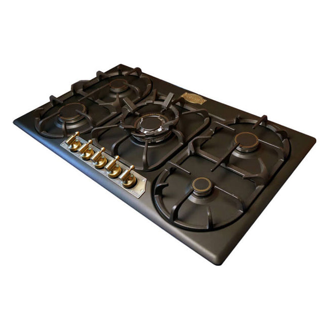 Empire Electric Oven & 5 Burner Enamel Gas Hob Bundle (Black)