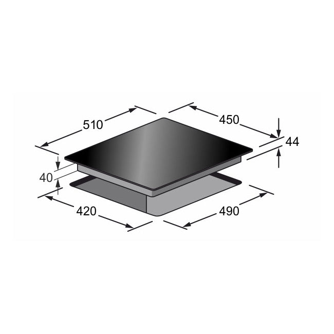 Art Deco 45cm Induction Hob (Black)