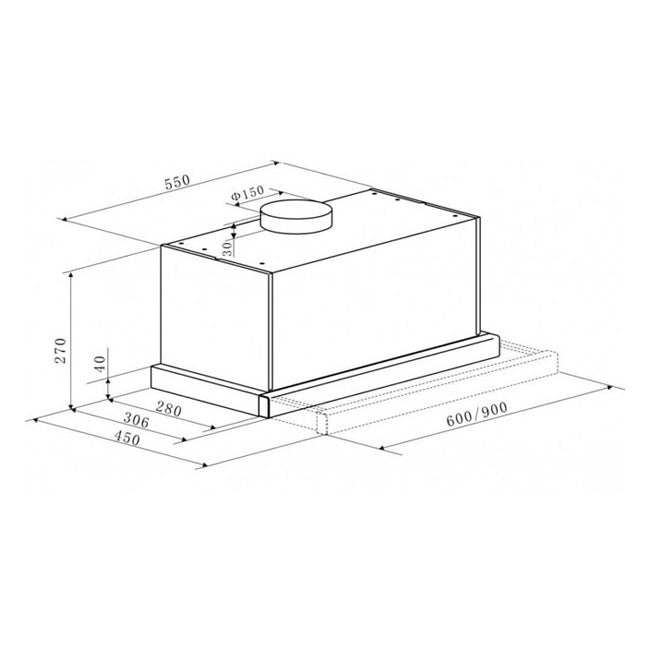 Grand Chef Built-In Cooker Hood (Black)