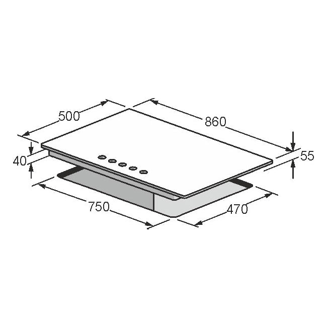 Empire 86cm Gas Hob (Ivory)