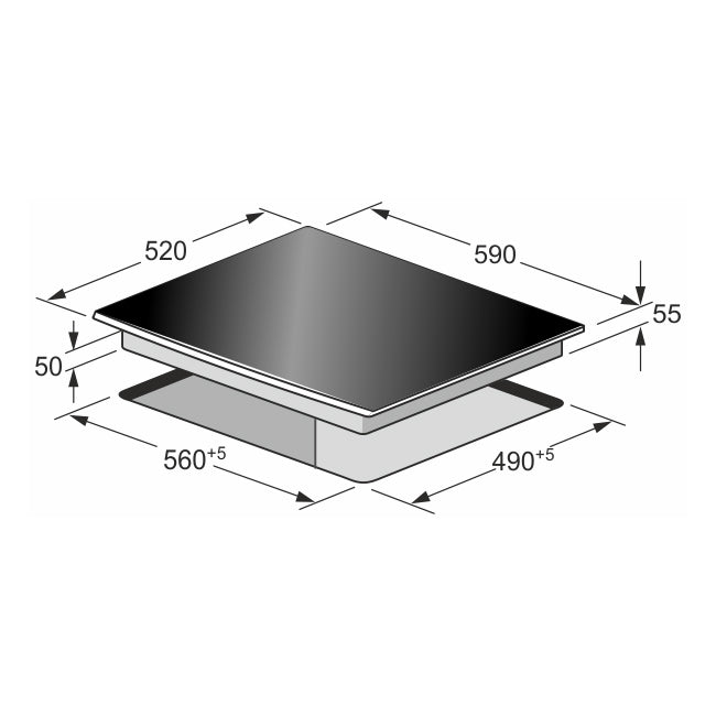 La Perle 59cm Induction Hob (Black)