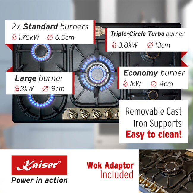 Empire 86cm Gas Hob (Black)