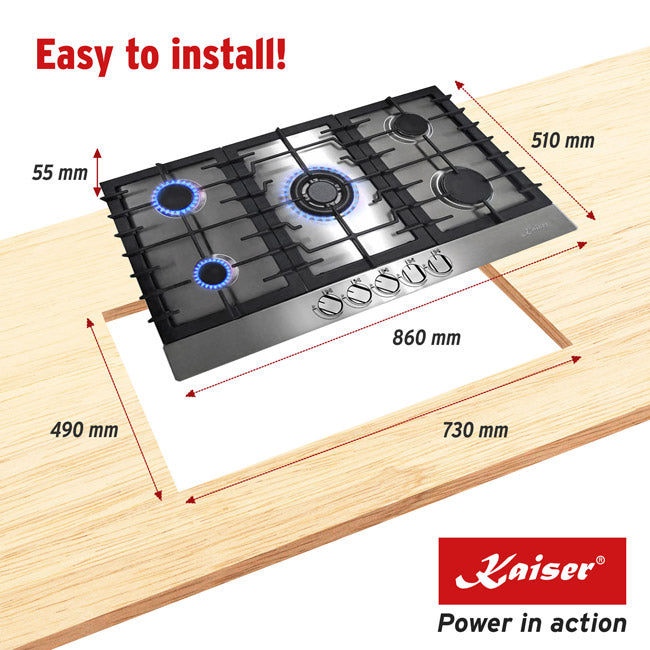 Grand Chef 86cm Gas Hob (Stainless Steel)