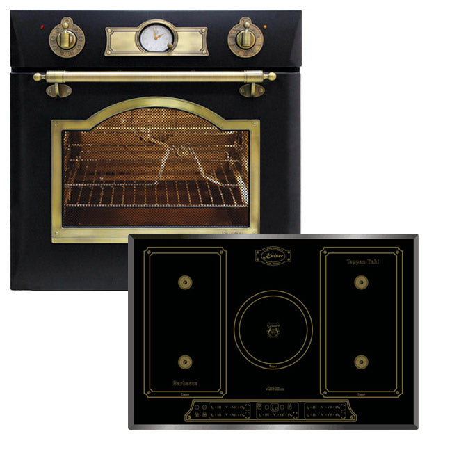 Empire Electric Oven & 77cm Induction Hob Bundle (Black)