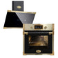 Art Deco Electric Oven & 60cm Cooker Hood Bundle (Black)