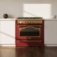 Empire Dual Fuel Range Cooker & 90cm Hood Bundle (Bordeaux Red)