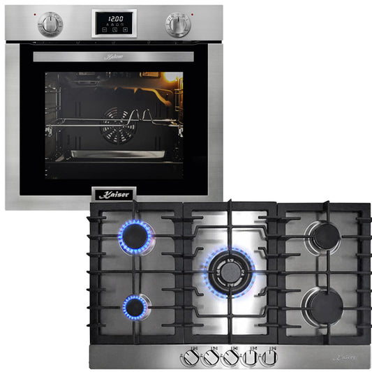 Grand Chef Gas Oven & 5 Burner Gas Hob Bundle (Stainless Steel)