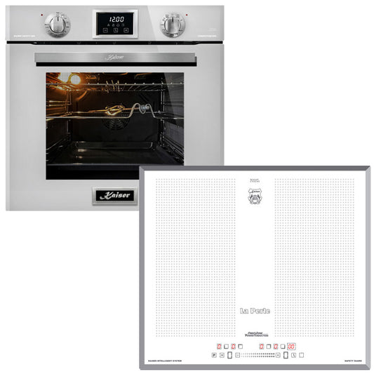 Grand Chef Gas Oven & La Perle Induction Hob Bundle (White)