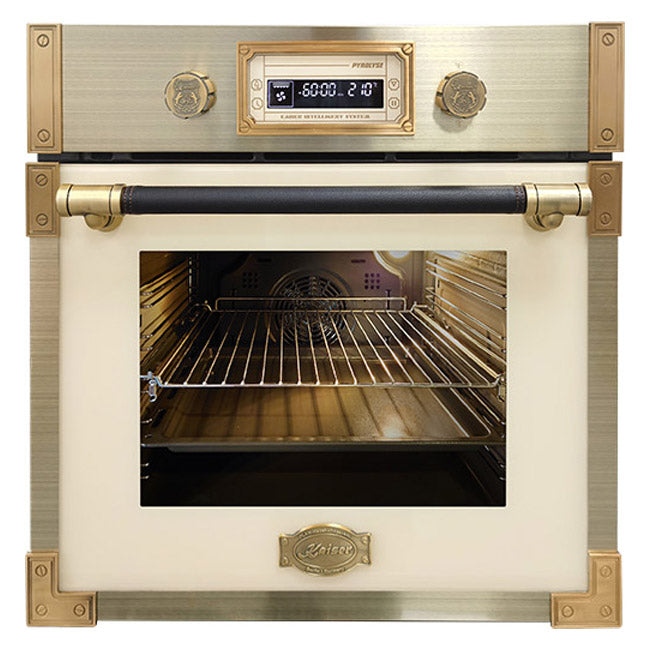 Art Deco 60cm Electric Oven & Downdraft Induction Hob Bundle (Ivory)