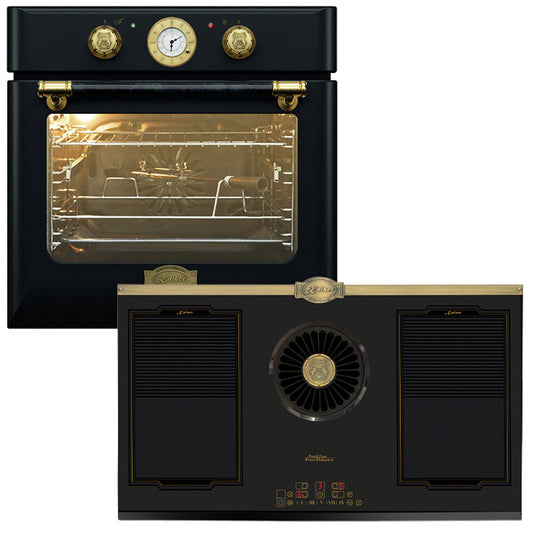 Belle Epoque 60cm Electric Oven & Downdraft Induction Hob Bundle (Black)