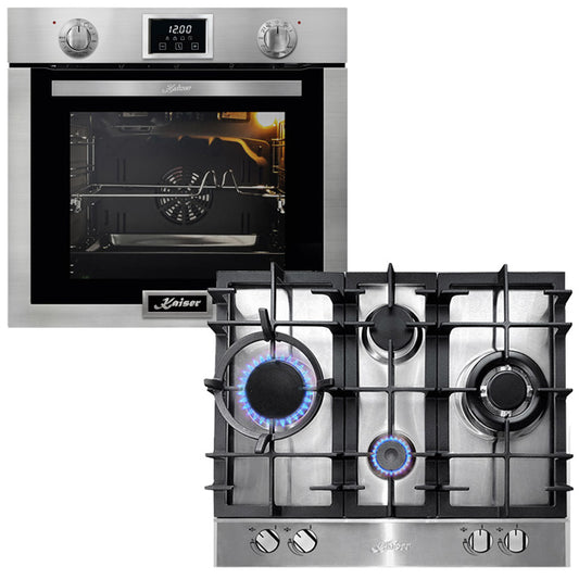 Grand Chef Gas Oven & 4 Burner Gas Hob Bundle (Stainless Steel)