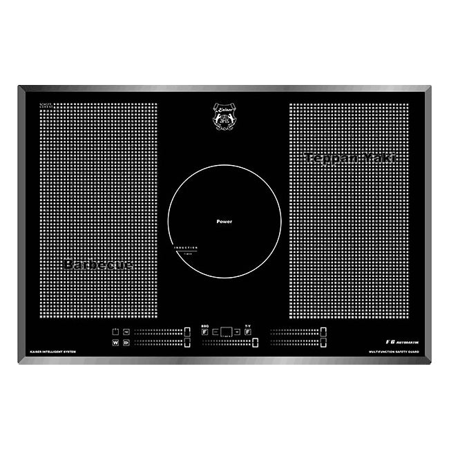 La Perle Noire 77cm Induction Hob & 90cm TFT Cooker Hood (Black)