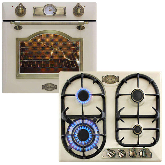 Empire Gas Oven & 4 Burner Gas Hob Ivory Bundle