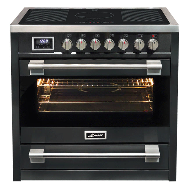 Avantgarde Pro Induction Range Cooker & 90cm Cooker Hood (Black)