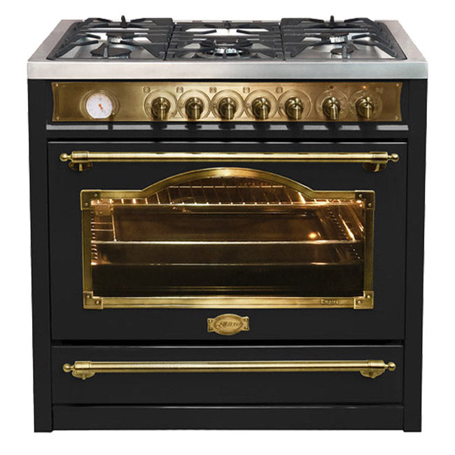 Empire Dual Fuel Range Cooker & 90cm Hood Bundle (Black)