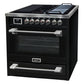 Avantgarde Pro Induction Range Cooker & 90cm Cooker Hood (Black)