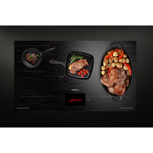 La Perle Noire 90cm Induction Hob & 90cm TFT Cooker Hood (Black Moire)