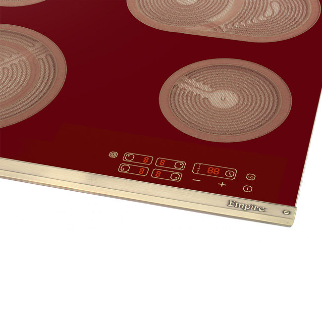 Empire 58cm Red Glass Ceramic Hob (Bordeaux Red)