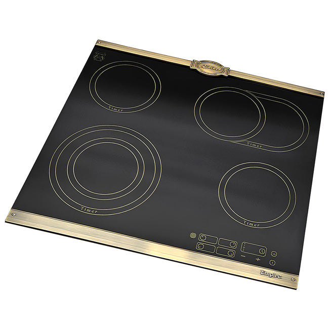 Empire 58cm Black Glass Ceramic Hob (Black)