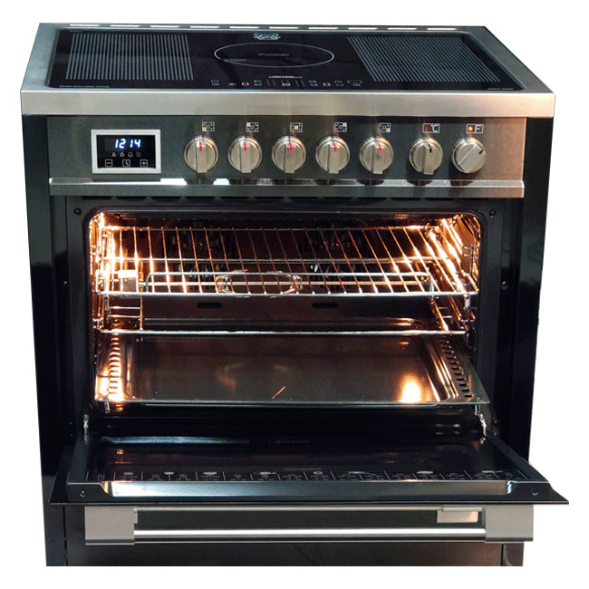 Avantgarde Pro Induction Range Cooker & 90cm Cooker Hood (Black)