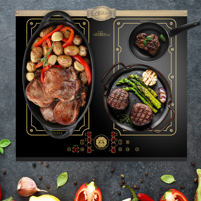 Art Deco 60cm Electric Oven & Induction Hob Bundle (Black)