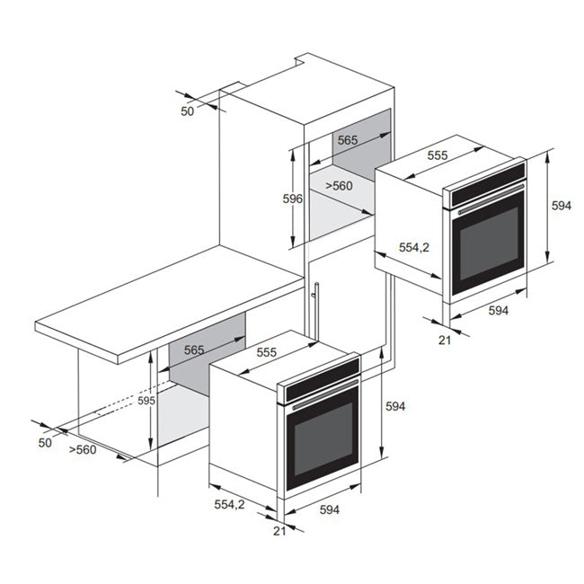 La Perle Noire Electric Oven & Built In Combination Oven Bundle (Black Moire)