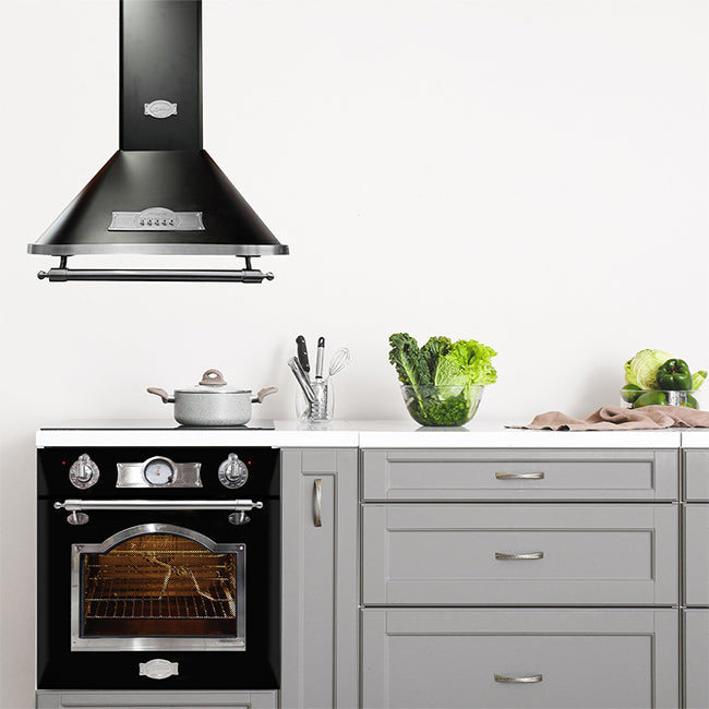 Empire Electric Oven, Gas Hob & Cooker Hood Bundle (Black Silver)