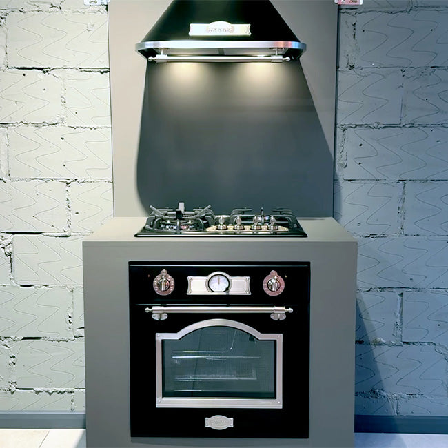 Empire Electric Oven, Gas Hob & Cooker Hood Bundle (Black Silver)