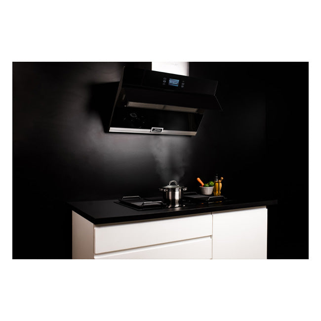La Perle Noire 77cm Induction Hob & 90cm TFT Cooker Hood (Black)